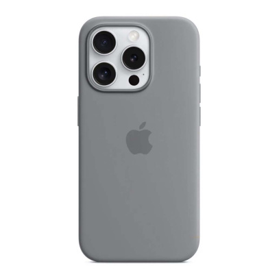 Чехол Silicone Case для Apple iPhone 15 Pro с MagSafe Clay, серый