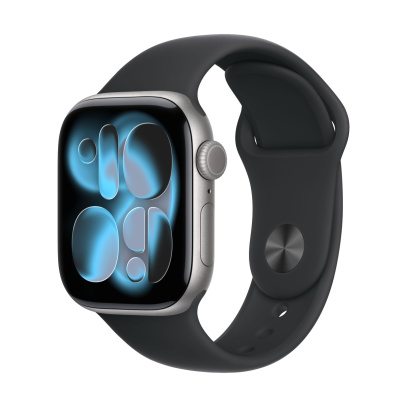 Apple Watch Series 11, 46 мм корпус из алюминия цвета «Space Gray», ремешок Sport Band размера S/M цвета «Black»