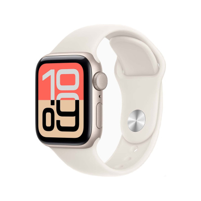 Apple Watch SE 3 (2025), 40 мм корпус из алюминия цвета «Starlight», ремешок Sport Band размера M/L цвета «Starlight»