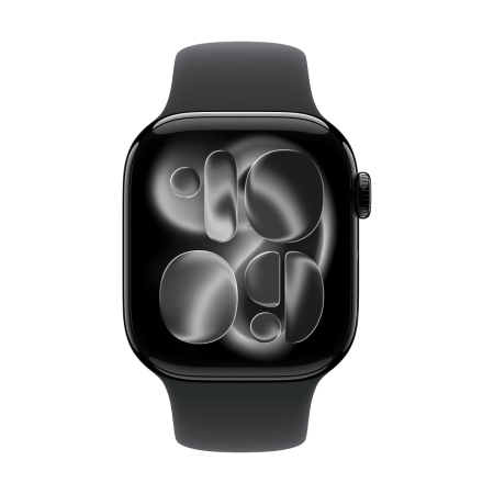 Apple Watch Series 11, 46 мм корпус из алюминия цвета «Jet Black», ремешок Sport Band размера S/M цвета «Black» Apple Watch Series 11, 46 мм корпус из алюминия цвета «Jet Black», ремешок Sport Band размера S/M цвета «Black»