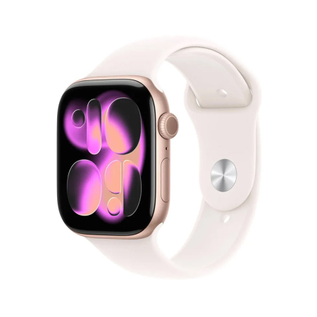 Apple Watch Series 11, 42 мм корпус из алюминия цвета «Rose Gold», ремешок Sport Band размера M/L цвета «Light Blush»