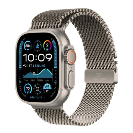 Apple Watch Ultra 2 (2024), 49 мм корпус из титана цвета «Natural», ремешок Titanium Milanese Loop размера L цвета «Natural» Apple Watch Ultra 2 (2024), 49 мм корпус из титана цвета «Natural», ремешок Titanium Milanese Loop размера L цвета «Natural»