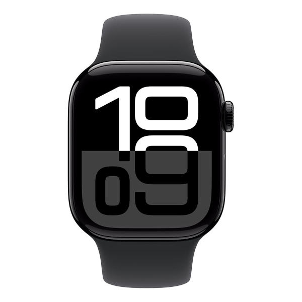 Apple Watch Series 10, 42 мм корпус из алюминия цвета «Jet Black», ремешок Sport Band размера S/M цвета «Black» Apple Watch Series 10, 42 мм корпус из алюминия цвета «Jet Black», ремешок Sport Band размера S/M цвета «Black»