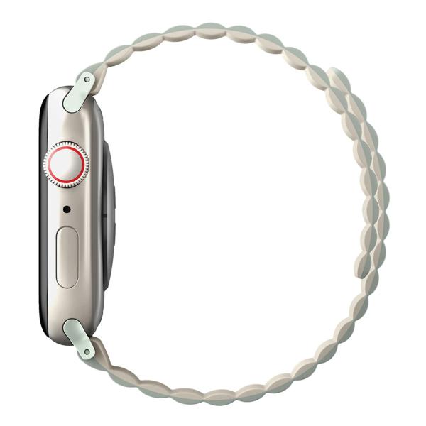 Ремешок для Apple Watch 42/44/45/49 mm UNIQ Revix reversible Magnetic (45MM-REVSAGBEG) Зелёный/Бежевый