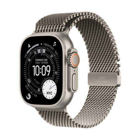 Apple Watch Ultra 3 (2025), 49 мм корпус из титана цвета «Natural», ремешок Titanium Milanese Loop размера L цвета «Natural» Apple Watch Ultra 3 (2025), 49 мм корпус из титана цвета «Natural», ремешок Titanium Milanese Loop размера L цвета «Natural»