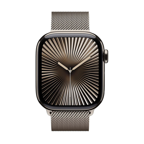 Apple Watch Series 10, 46 мм корпус из титана цвета «Natural», ремешок Milanese Loop цвета «Natural»