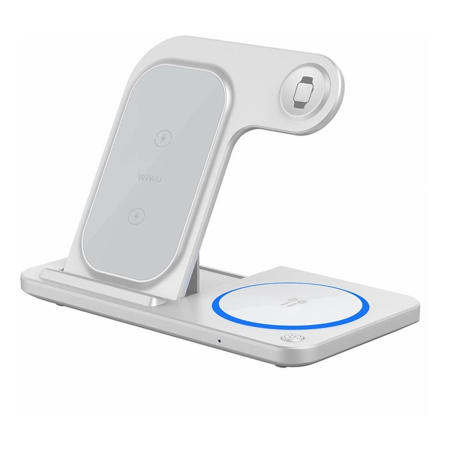 Беспроводное зарядное устройство Wiwu Power Air 3в1 Wireless Charger (Wi-W020) Белая