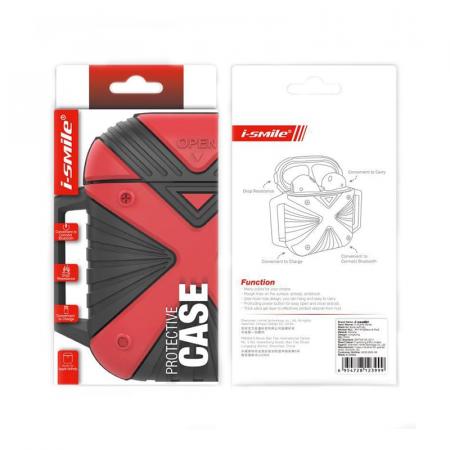 Чехол для Apple AirPods ударопрочный i-Smile (IPH1443) White/Red, белый/красный