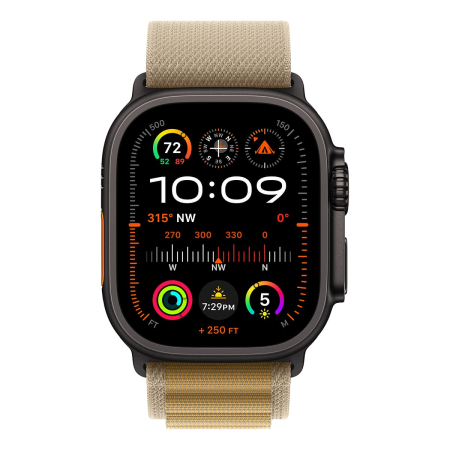 Apple Watch Ultra 2 (2024), 49 мм корпус из титана цвета «Black», ремешок Alpine Loop размера M цвета «Tan» Apple Watch Ultra 2 (2024), 49 мм корпус из титана цвета «Black», ремешок Alpine Loop размера M цвета «Tan»