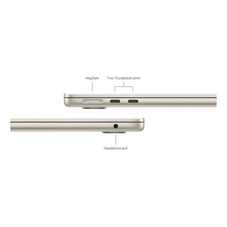 Apple MacBook Air 13" (M3, 8C CPU, 10C GPU, 2024) 8/512Gb SSD (MRXU3) Starlight, «сияющая звезда»
