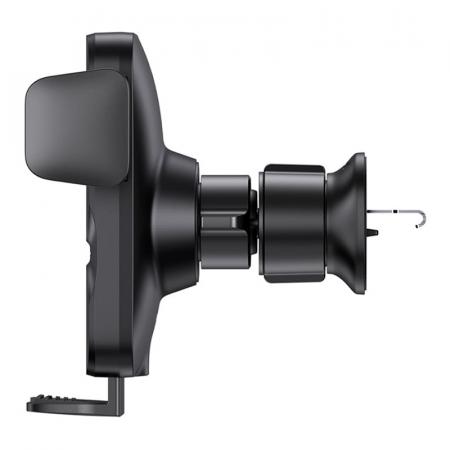 Автомобильный держатель с функцией беспроводной зарядки Baseus Wisdom Auto Alignment Car Mount Wireless Charger (QI 15W) Air Outlet Base (CGZX000001) Черный