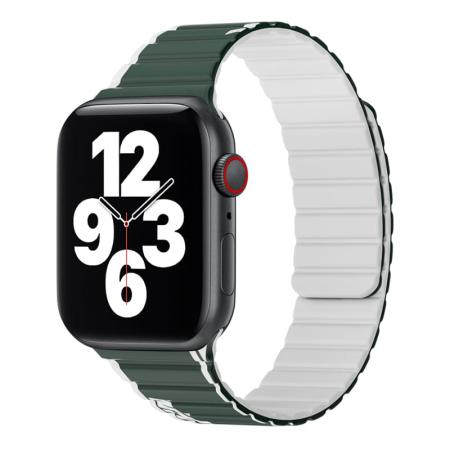 Ремешок для iWatch на 42/44/45/49 мм WiWU Smart Magnetic Silicone (Wi-WB010) Green+Gray